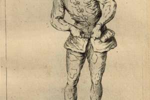 16. Charles-Antoine Coypel dis., François Joullain inc., Habit d’Arlequin Ancien, incisione, 1730, Parigi, Bibliothèque Nationale de France, Département des Estampes et de la Photographie