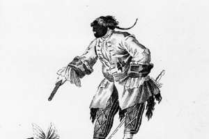 21. Jean-Louis Faesch, Carlin Bertinazzi dans le rôle d’Arlequin soldat, dans Arlequin statue, enfant, perroquet, c. 1760-1770, Collezione privata
